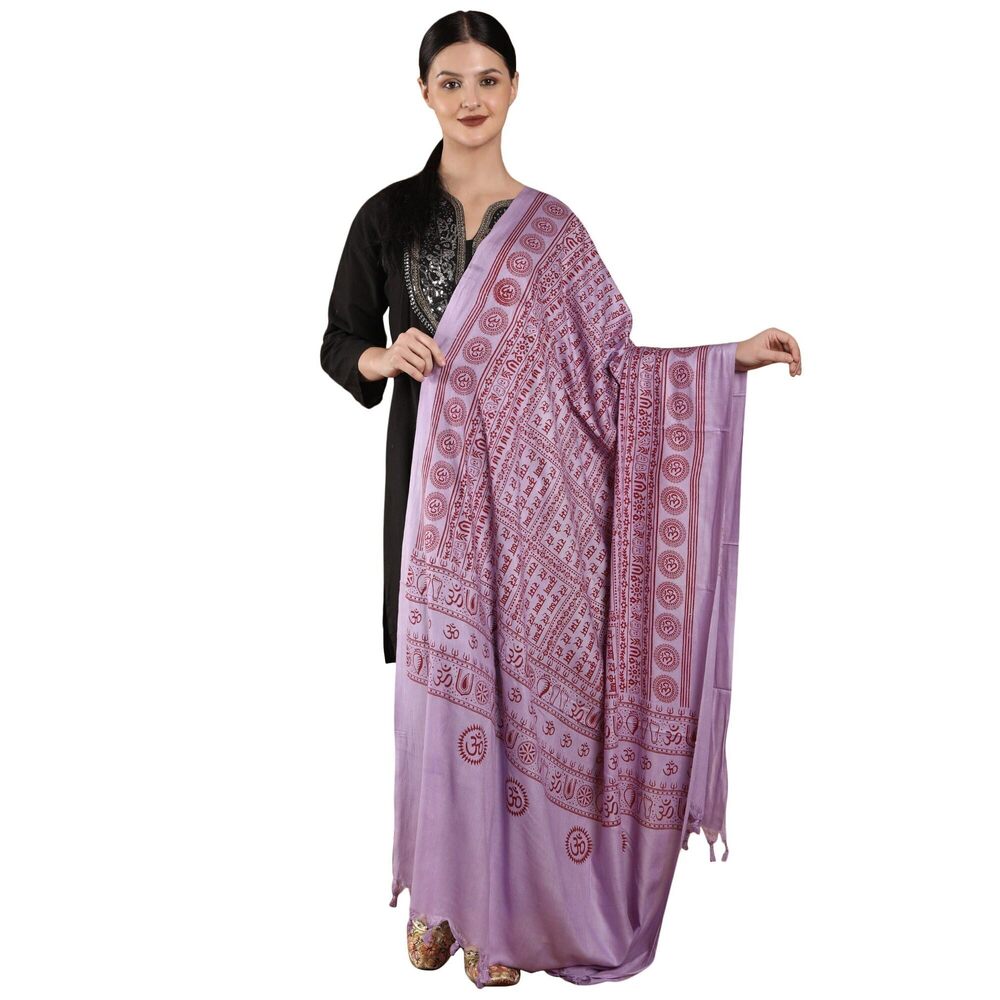 7522 Hare Ram Krishna Prayer Shawl From Banaras | Poly Cotton